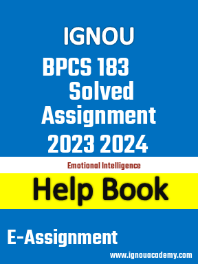 IGNOU BPCS 183 Solved Assignment 2023 2024